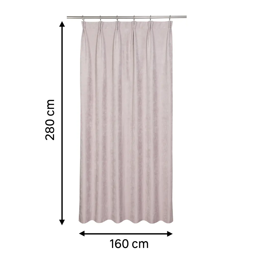 Штора на ленте Inspire Barguna 160x280 см цвет розовый 83562010 STLM-2109644  - Вид №2