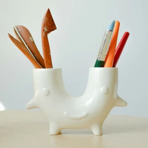 Ваза керамическая 11 см белая "Eco Гну" ЭКОЧЕЛОВЕКИ - 00-3871310 Белый