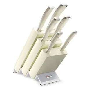 Набор кухонных ножей Ikon Cream White на деревянной подставке, 6 шт.