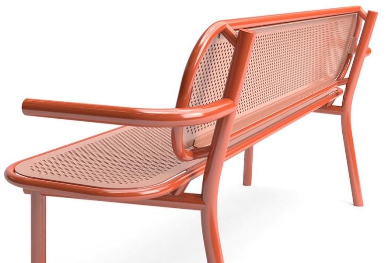 VESTRE Скамья из оцинкованной стали со спинкой Pop sun-id-1353343 - Вид №1