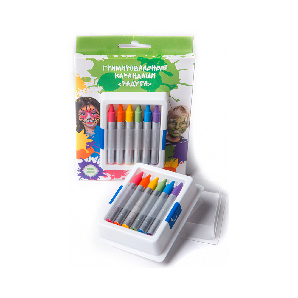 020103 Гримировальные карандаши "Радуга" 6 цв. ФТК 