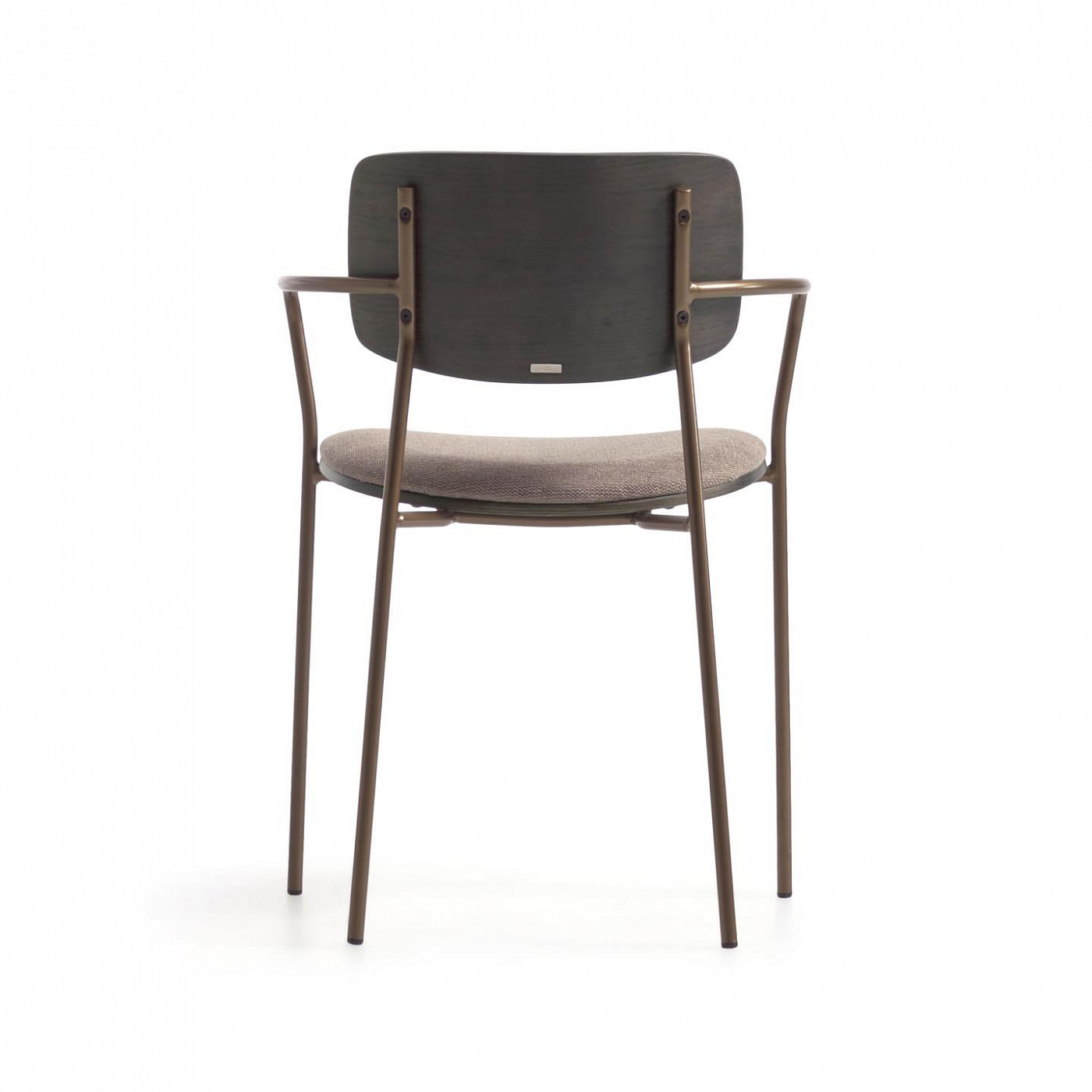 108297 Стул ясеневый шпон в темной отделке и металл с отделкой из латуни La Forma Maureen  - Вид №2