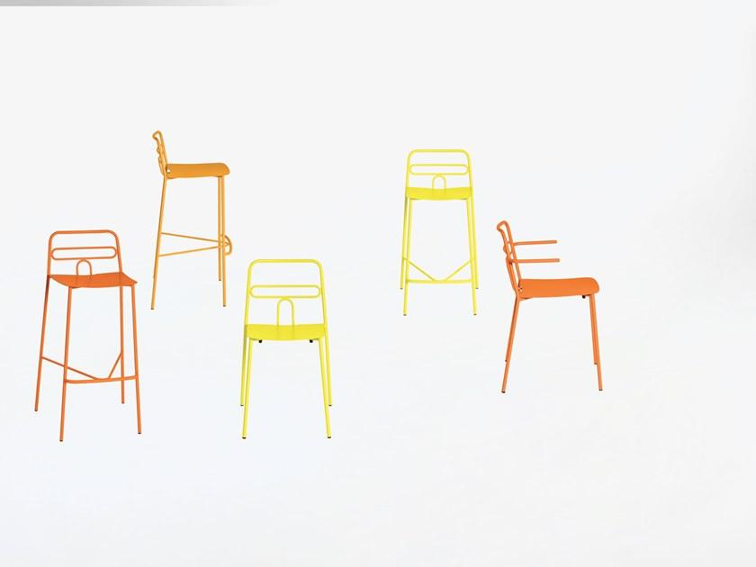 CaStil Табурет металлический со спинкой и подставкой для ног Dida Dida sg - Вид №5