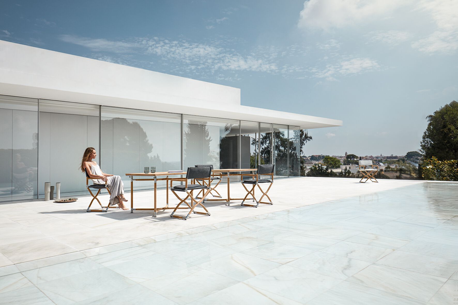 ТИК и ткань сад складной стул Gloster Navigator ARCH-00011812 - Вид №1