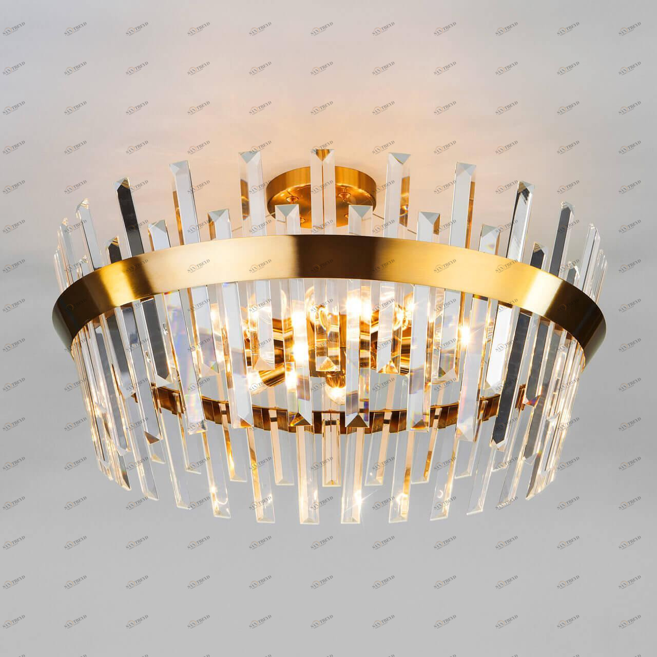 Потолочная люстра Eurosvet Steccato 10111/8 золотая бронза/прозрачный хрусталь Strotskis EUROSVET ДИЗАЙНЕРСКИЕ, STECCATO 00-3888743 Бронза;прозрачный 