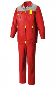 65193 Костюм "Профессионал" женский красный-светло-серый  Летняя спецодежда  размер 60-62/170-176
