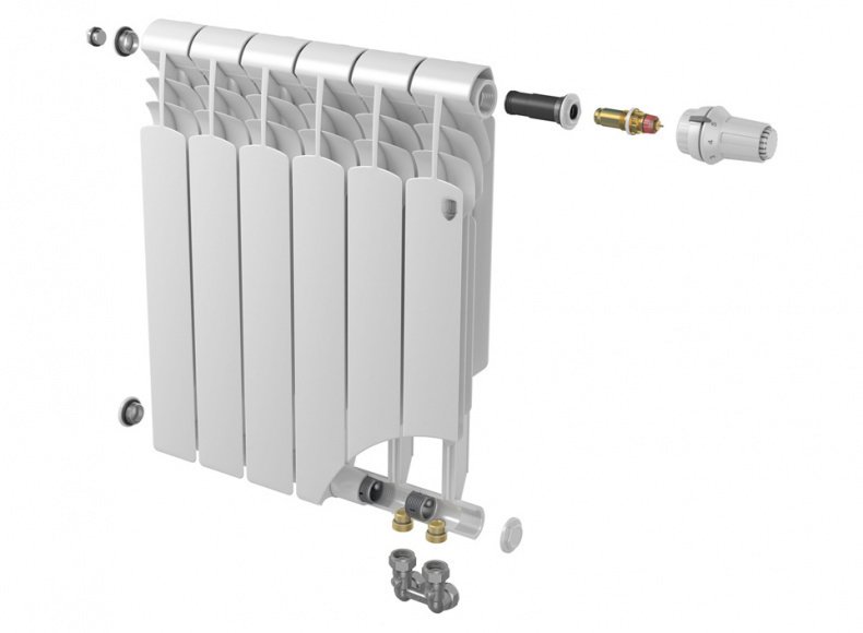 Биметаллический радиатор с нижним правым подключением Vittoria Super 500 VD - 10 секций Royal Thermo sun-id-645998 - Вид №1