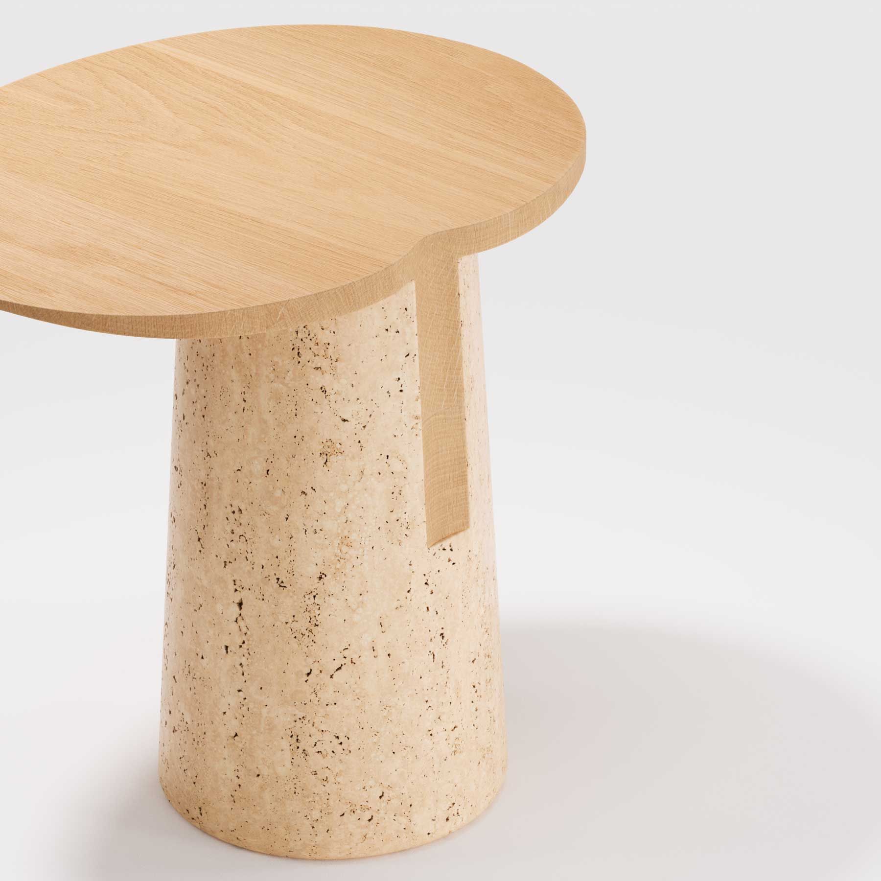 Овальный журнальный столик из дерева и травертина Wewood Anchor ARCH-00117262 - Вид №11