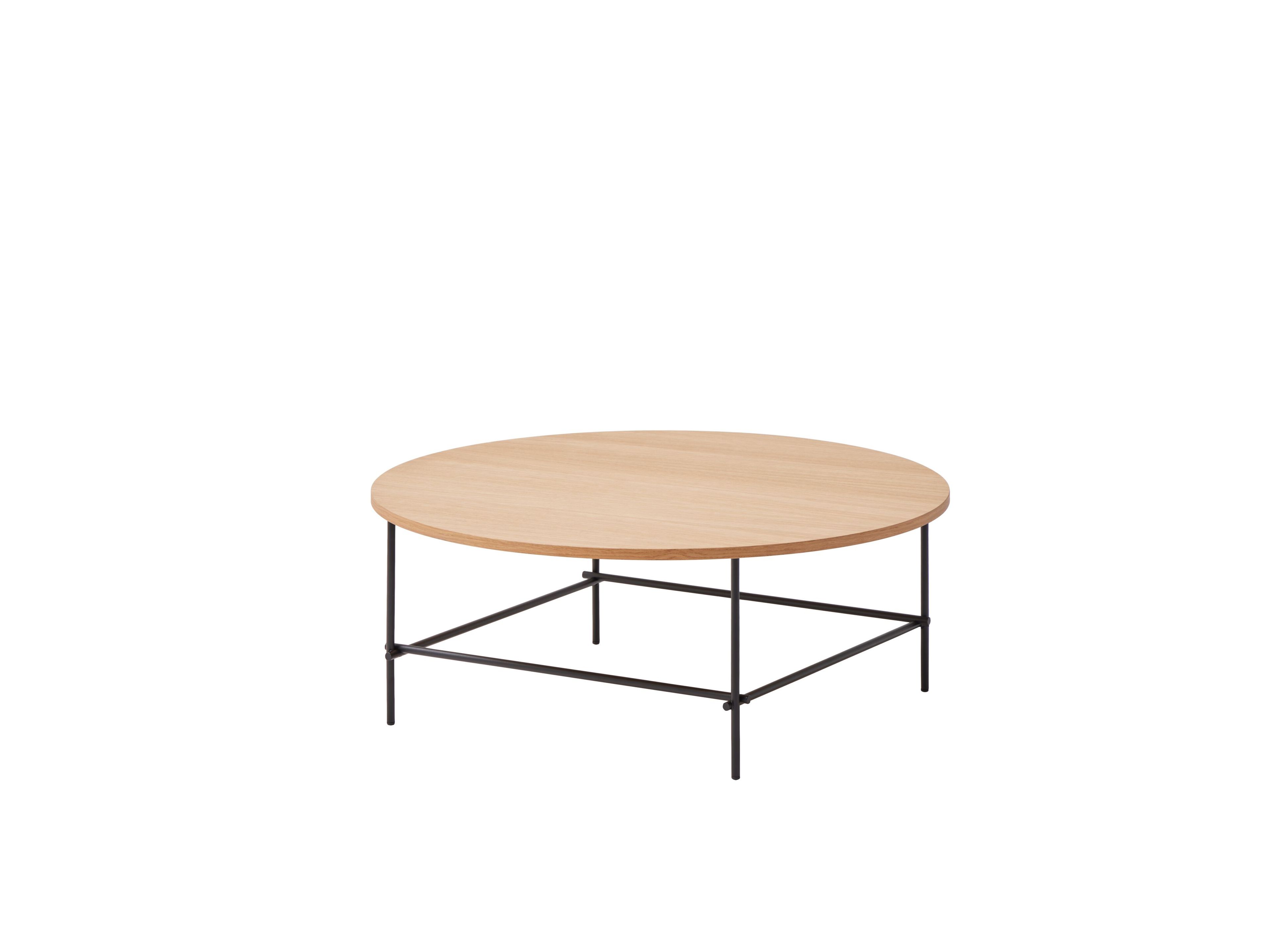 Металлический низкий круглый журнальный столик с деревянной столешницей INCLASS Nuc ARCH-00052041 - Вид №9