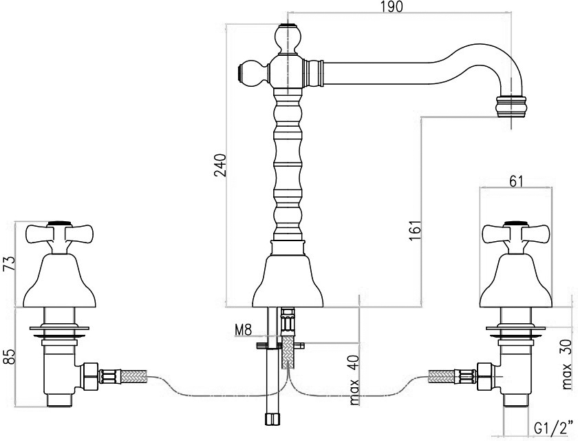 AM750202065 Смеситель для раковины , бронза Webert Armony - Вид №1