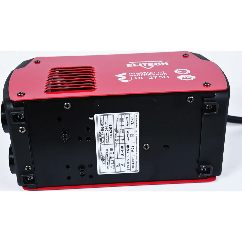 Сварочный аппарат инверторный Elitech АИС 220Д E1703.015.00, 220 А, до 6 мм STLM-2154629 - Вид №10