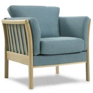 Кресло Aya, цельный лакированный дуб, сине-зеленое