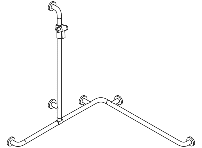 805.35.340 Поручень для душа с выдвижным держателем для душа HEWI Greifen  - Вид №2
