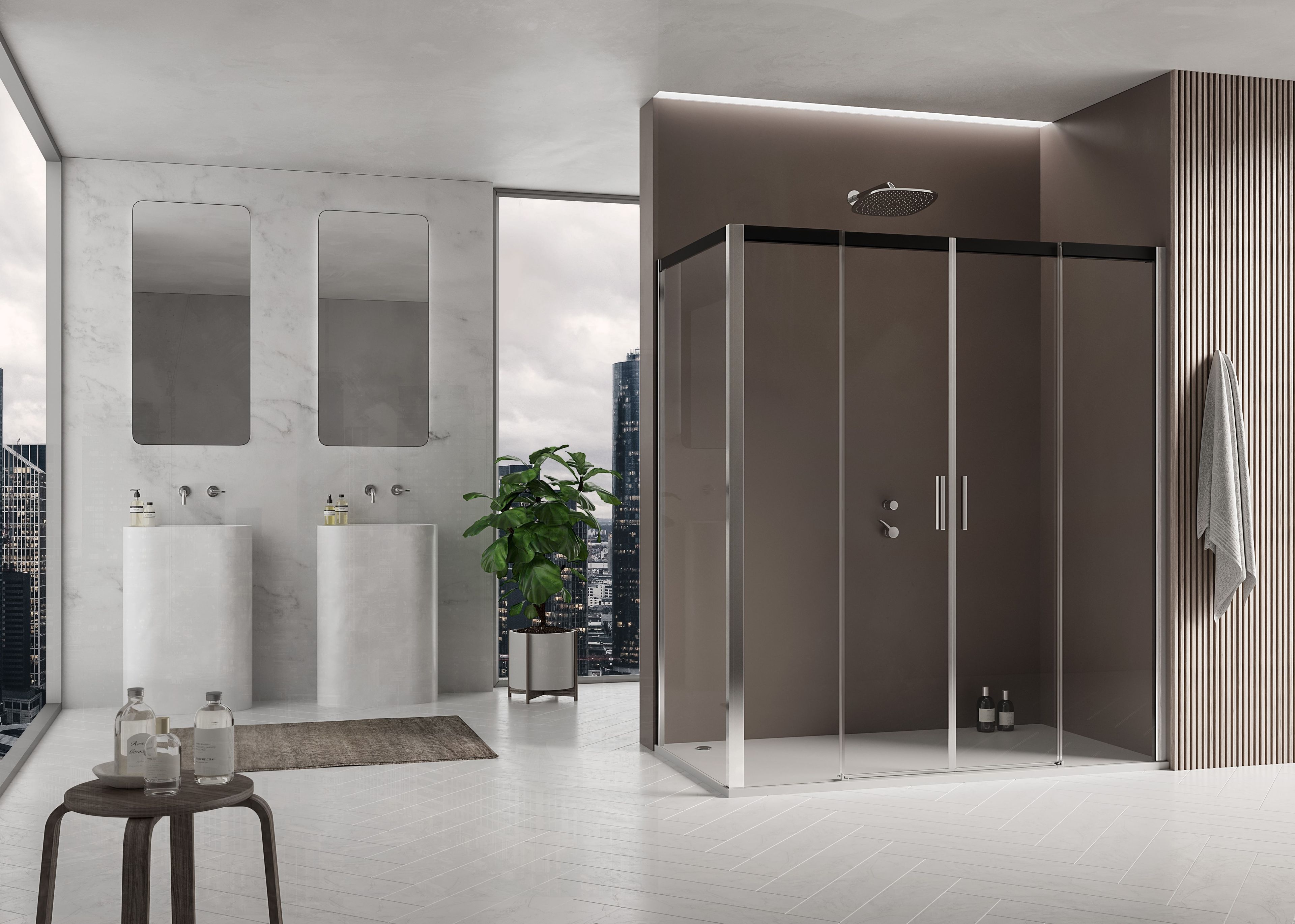 Алюминиевая и стеклянная душевая кабина с раздвижной дверью DUKA вода 5000 ARCH-00118515 - Вид №7