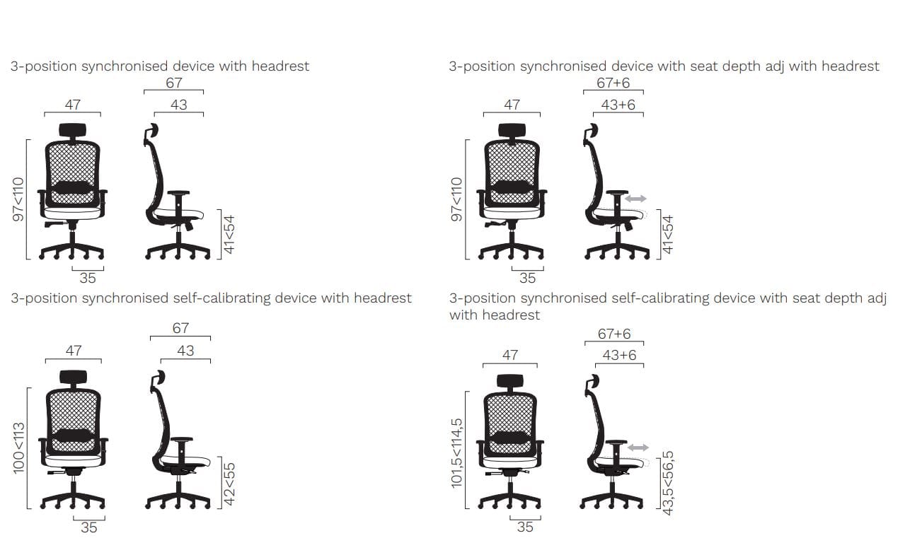 Офисное кресло с высокой спинкой с 5 спицами FREZZA Takk ARCH-00105102 - Вид №14