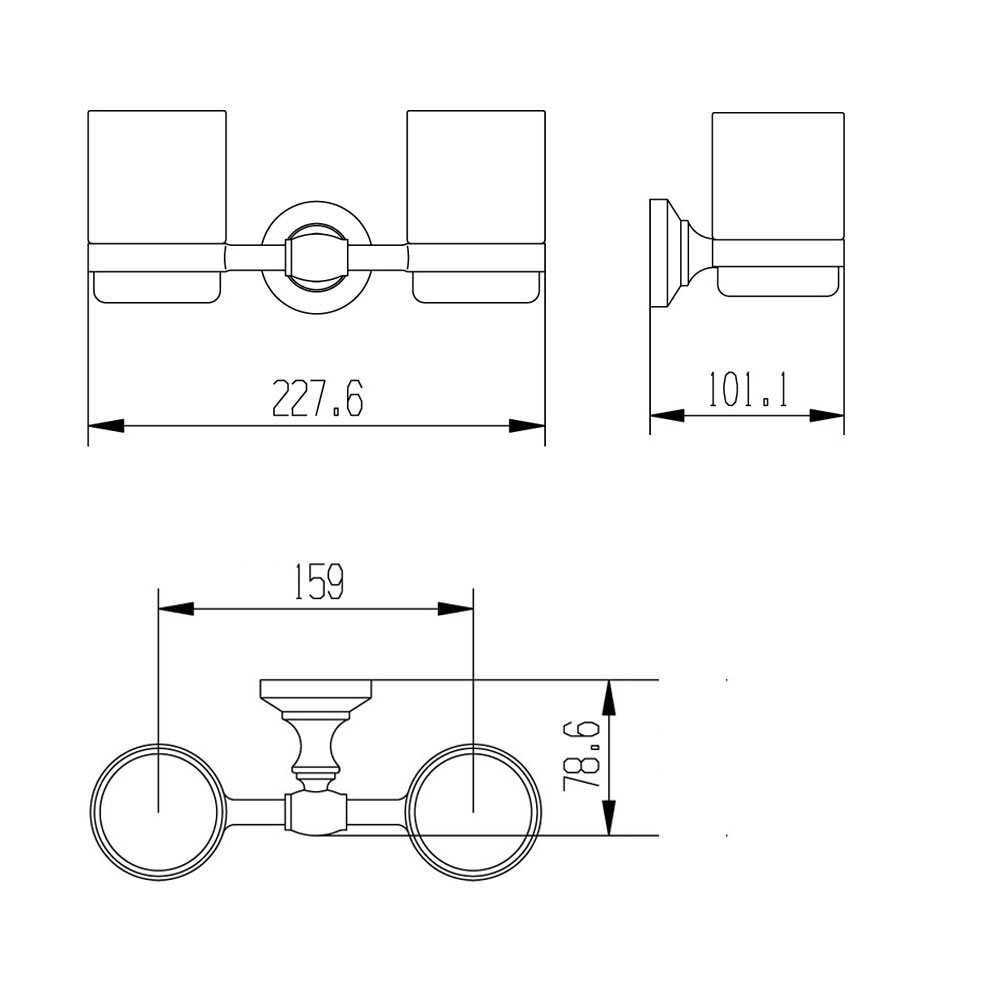 Держатель с 2-мя стаканами Raiber RB52003, стеклянный RB52003 Santreyd  - Вид №2