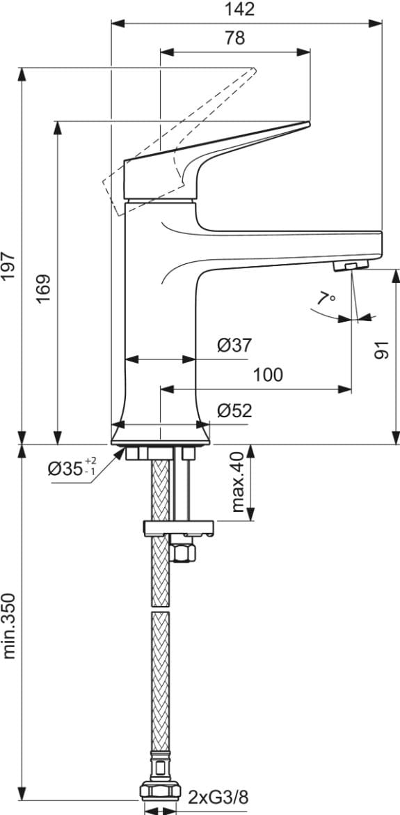 Однорычажный смеситель для раковины Ideal Standard La Dolce Vita ARCH-00135634 - Вид №14