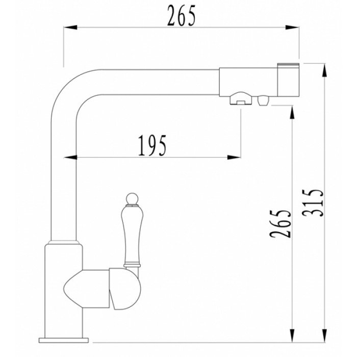 Zorg ZR 320 YF-33 Br Смеситель для кухни Zorg 315х265 мм  - Вид №2