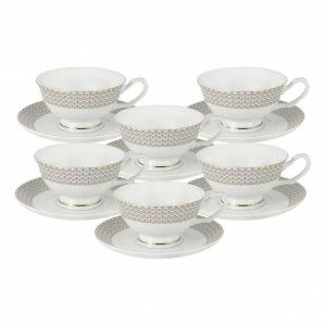 Чайный набор фарфоровый 12 предметов белый "Скандинавия" ANNA LAFARG EMILY СКАНДИНАВИЯ 00-3946929 Белый;серый