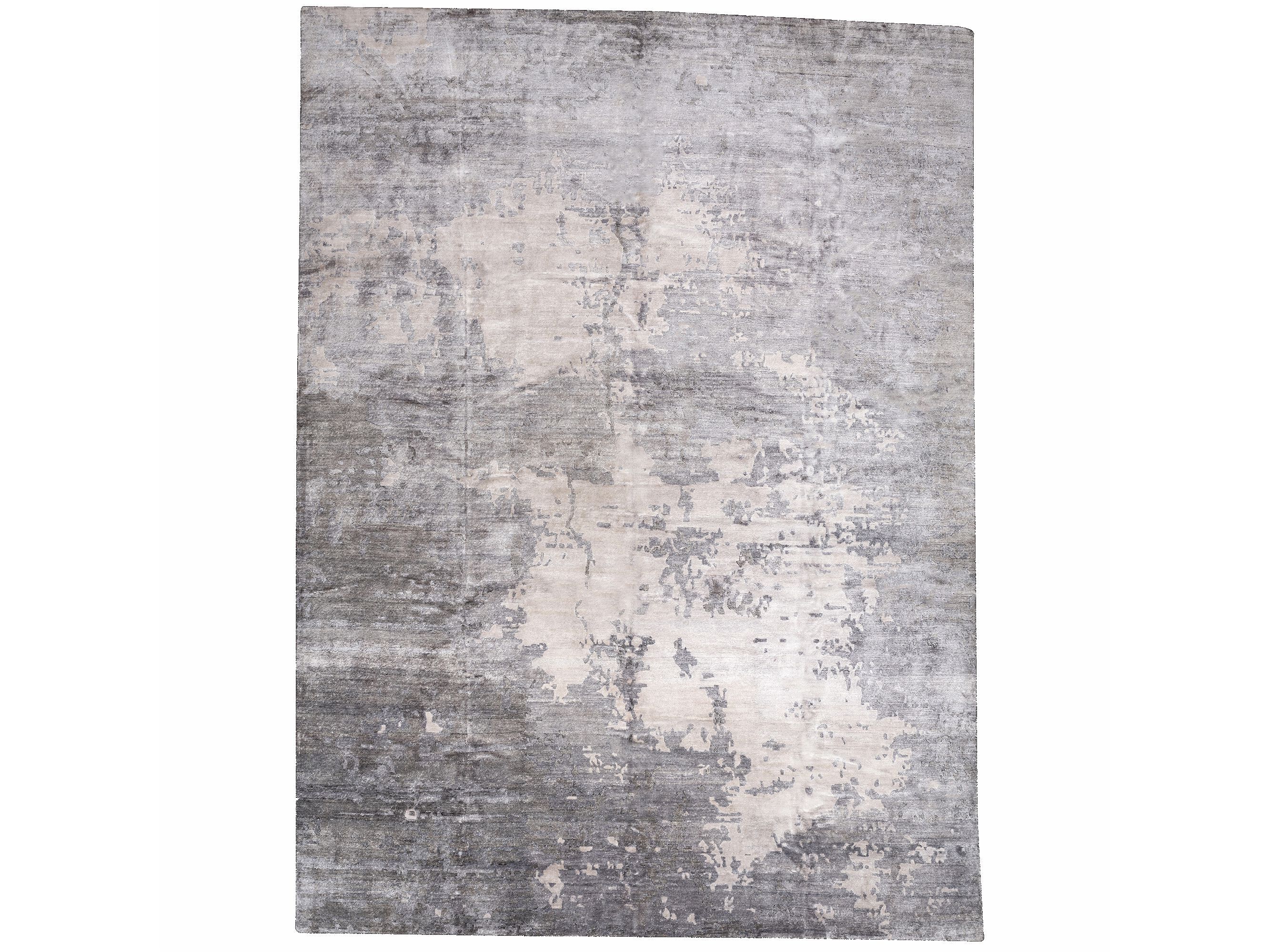 Индийский бамбуковый шелковый ковер Mantellassi 1926 SILVER GRAY ARCH-00090729