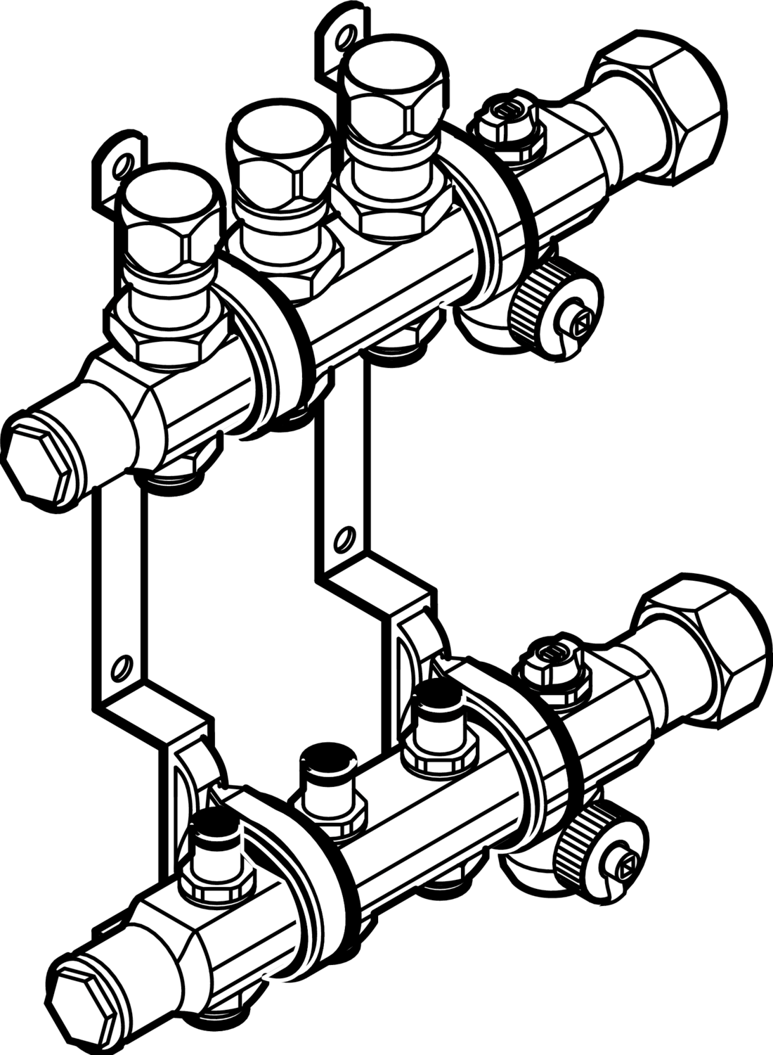 587 840 1) Модель 1006 Трубопроводные системы  Fonterra панельное отопление  Коллекторы  Нержавеющая сталь Santreyd  - Вид №1