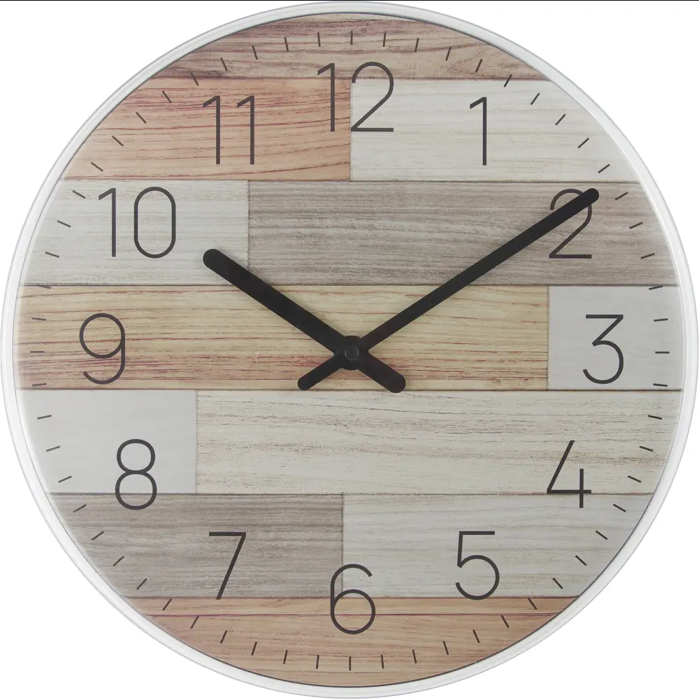 Часы настенные Troykatime Модерн круглые пластик цвет коричнево-бежевый бесшумные ø30 см INDUSTRIAL CORE STLM-2170990