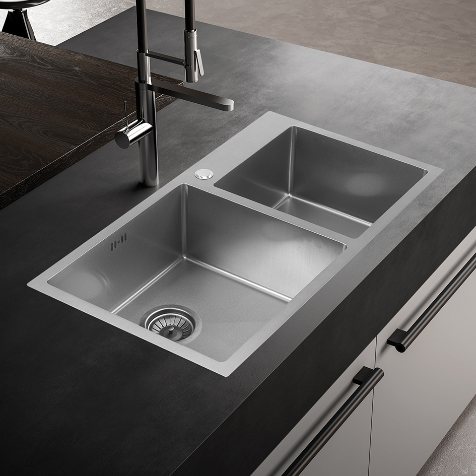 Мойка S7843H MELANA ProfLine 3,0/220 САТИН 2-я чаша, врезная прямоугольная S7843H S7843H сатин - Вид №3