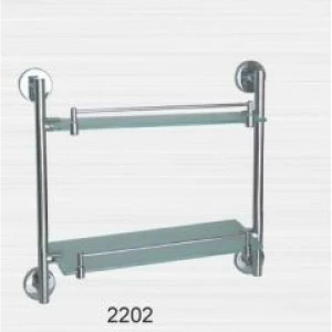 Полка стекло прямая с ограничителем 2-этажная Rainbowl Long 2202