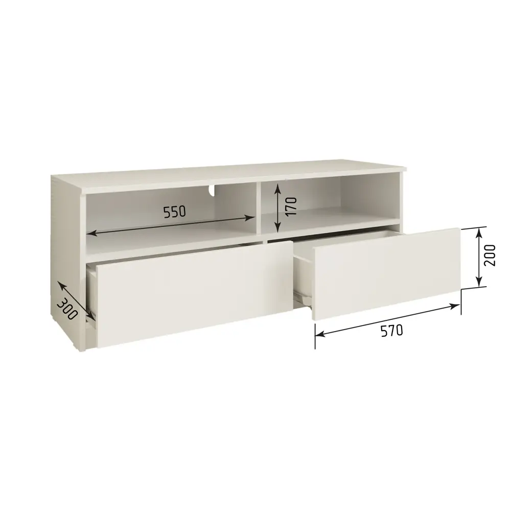 Тумба под телевизор 114.9x44x37 см ЛДСП цвет белый Santreyd нет STLM-2172238 - Вид №8