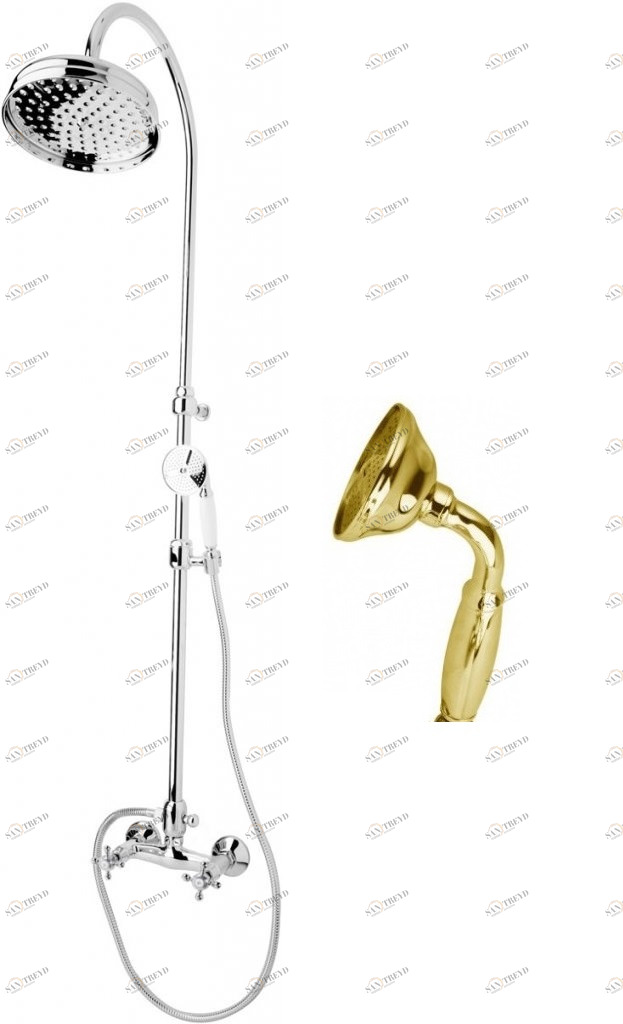 Душевая стойка со смесителем, верхним и ручным душем CEZARES GOLF-CD-03/24-M