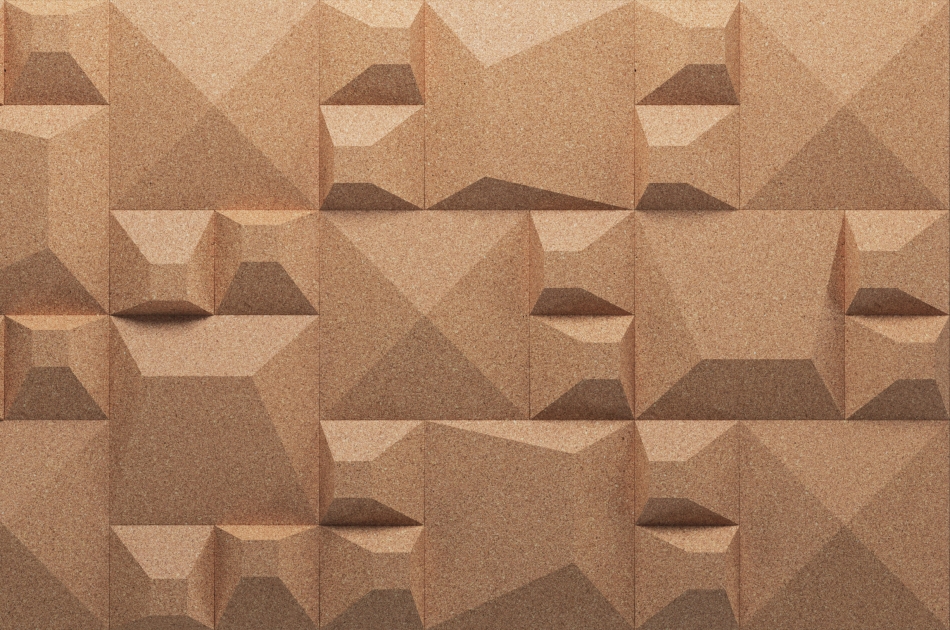 313 311 000 Пробковая 3D-плитка для стен Porto GRANORTE 3DForms