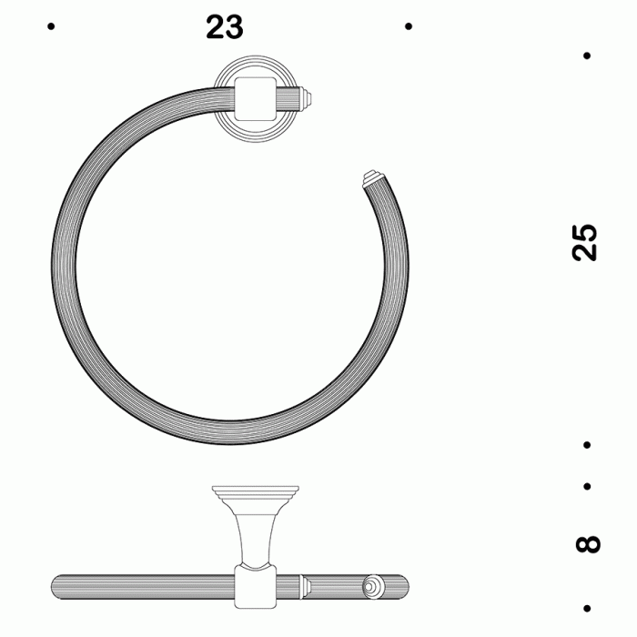 B3331 BR Полотенцедержатель-кольцо (бронза) COLOMBO HERMITAGE Colombo Design - Вид №1