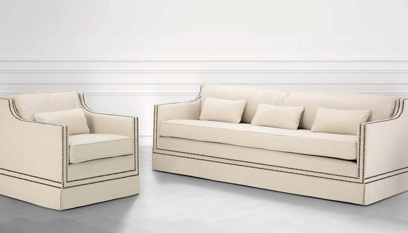 Диван прямой белый 110310 Eichholtz EICHHOLTZ ДИЗАЙНЕРСКИЕ, EICHHOLTZ 247531 Белый  - Вид №1