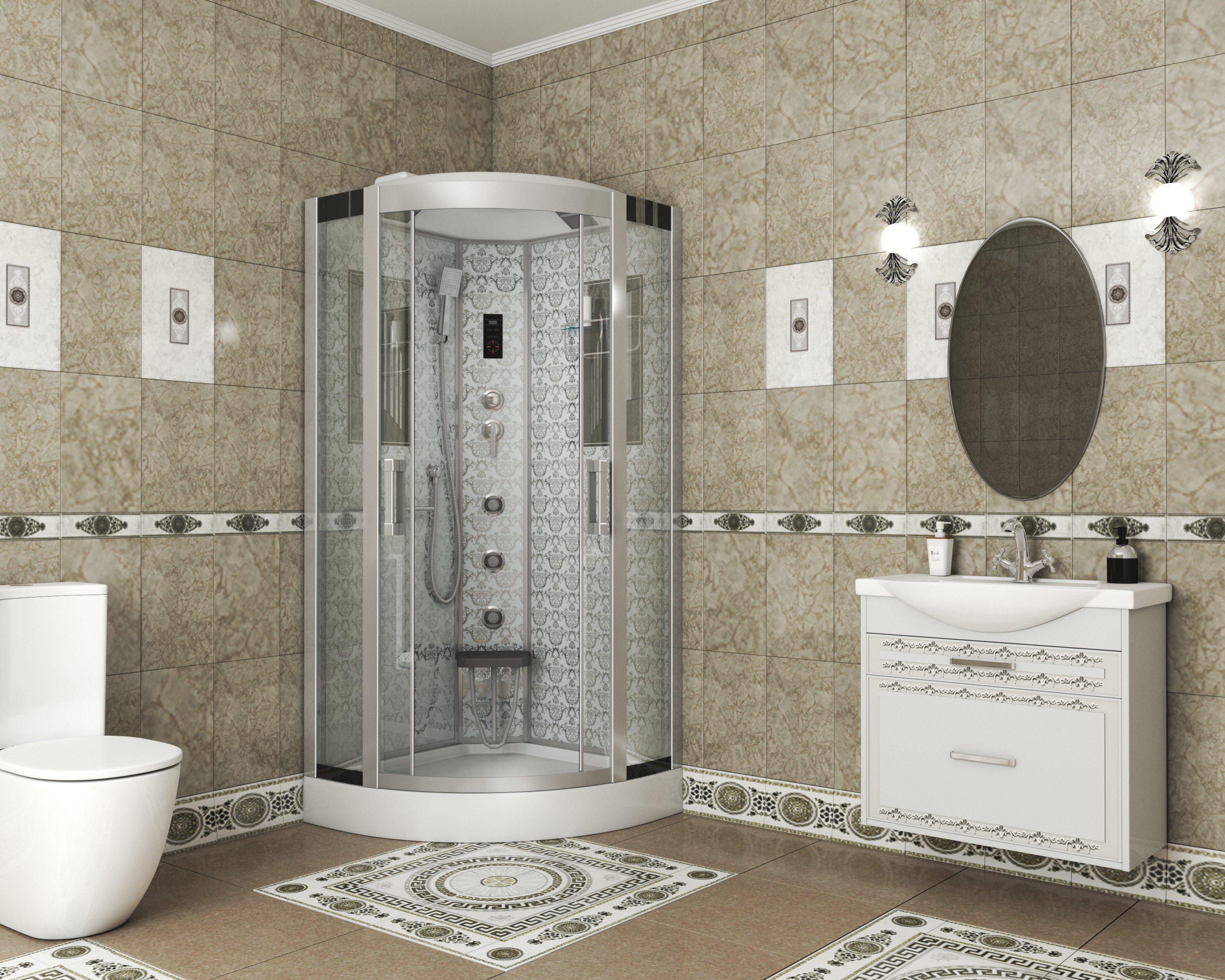 Душевая кабина NG-7715W (900x900х2150) низкий поддон стенки БЕЛЫЕ Niagara Luxe - Вид №1