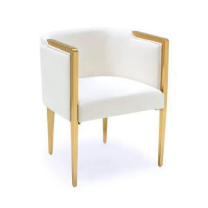 700417-18 ABHIKA СТУЛ GARDA ROUND WHITE/GOLD