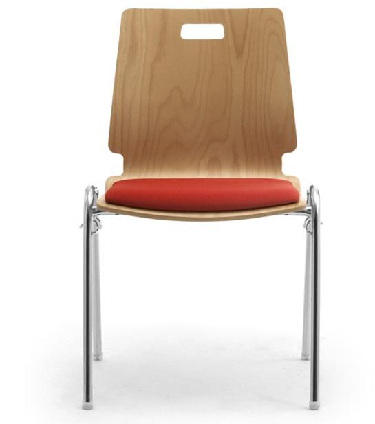 Leyform Стул из фанеры и хромированной стали со встроенной подушкой Cristallo 0662le - Вид №1