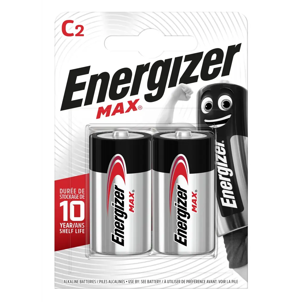 Батарейка алкалиновая Energizer Max C/LR14, 2 шт STLM-2133342