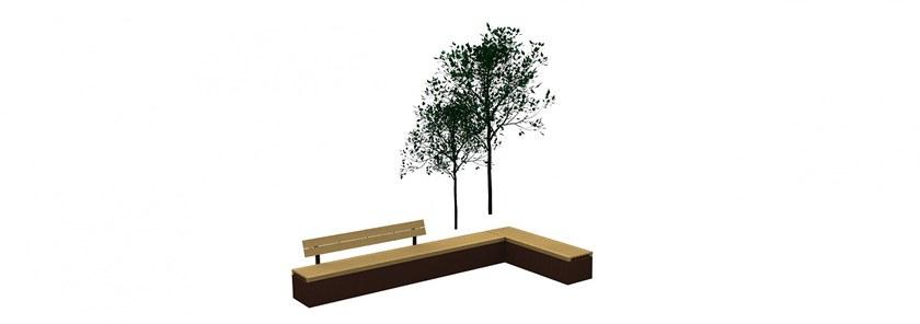 Euroform W Деревянная скамейка со спинкой sun-id-1396201 - Вид №1