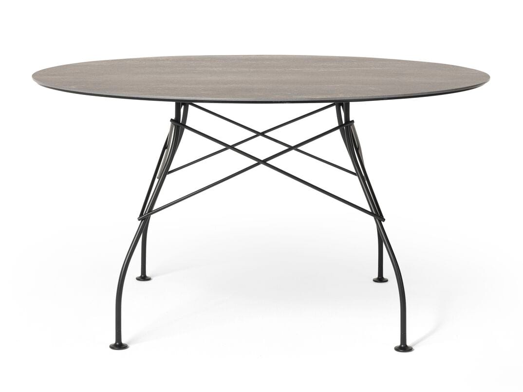 Круглый садовый стол со стальным основанием и столешницей из керамогранита Kartell GLOSSY ARCH-00030876 - Вид №25