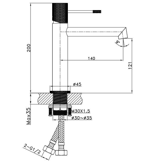 Однорычажный смеситель для раковины Lablù Iseo ARCH-00148227 - Вид №2