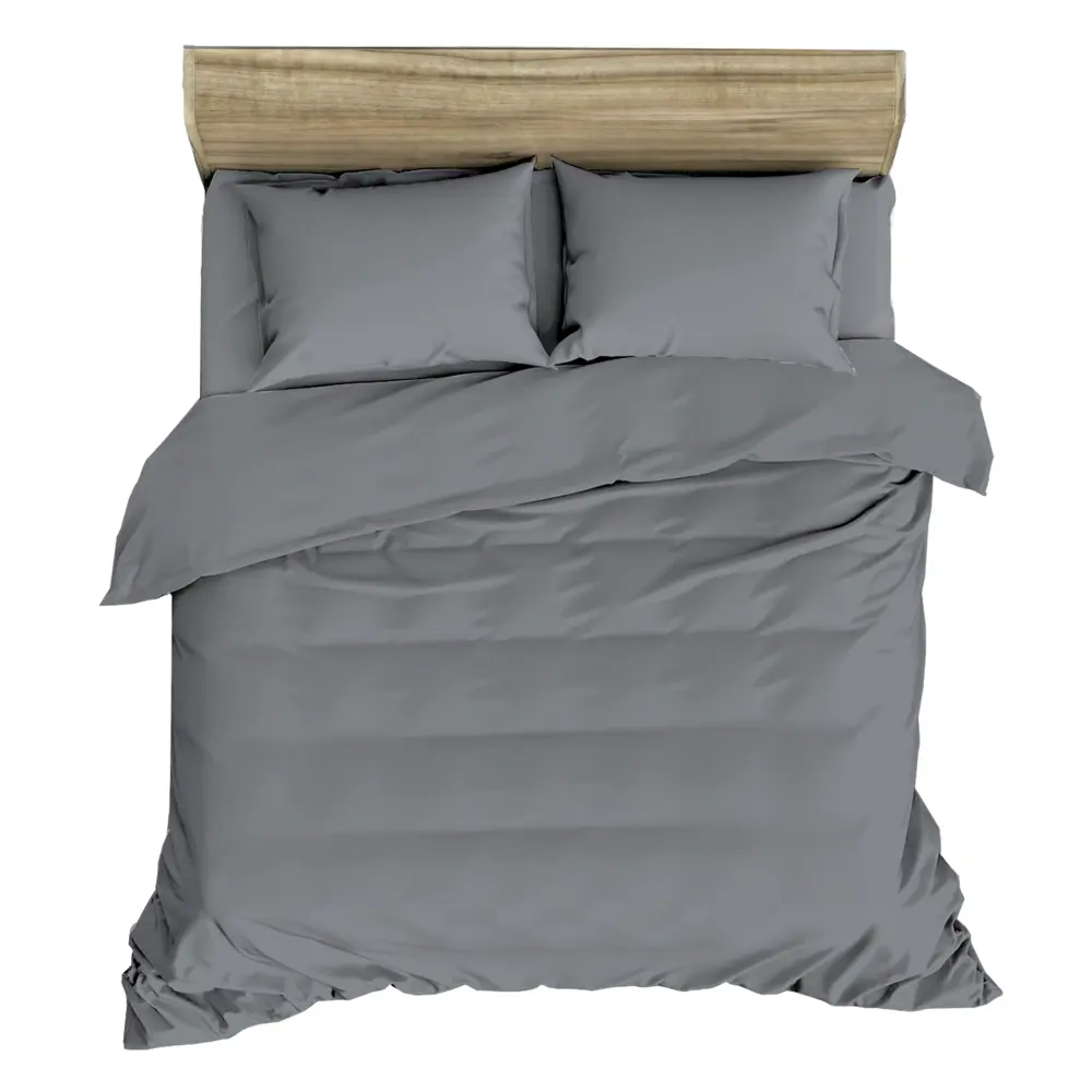 Комплект постельного белья НТК полутораспальный из полисатина в элегантном сером цвете 89404950 STLM-1567716 - Вид №1
