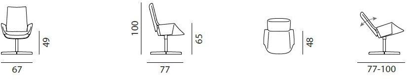 de Sede 4-спицевое кожаное кресло с подлокотниками Ds-343 sun-id-1484767 - Вид №1