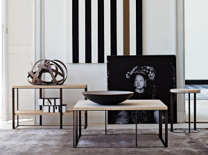 Прямоугольный стол из стали и дерева