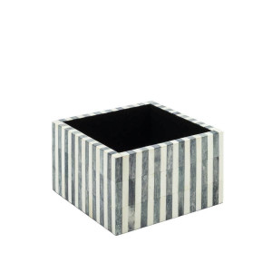 600857-WG ABHIKA КОРОБКА STRIPEY SQ WHITE/GREY