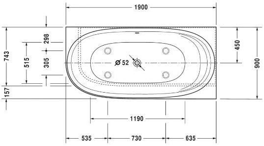 Duravit Угловая гидромассажная ванна из дюрасолида Cape cod 760362 - 760363 - Вид №4