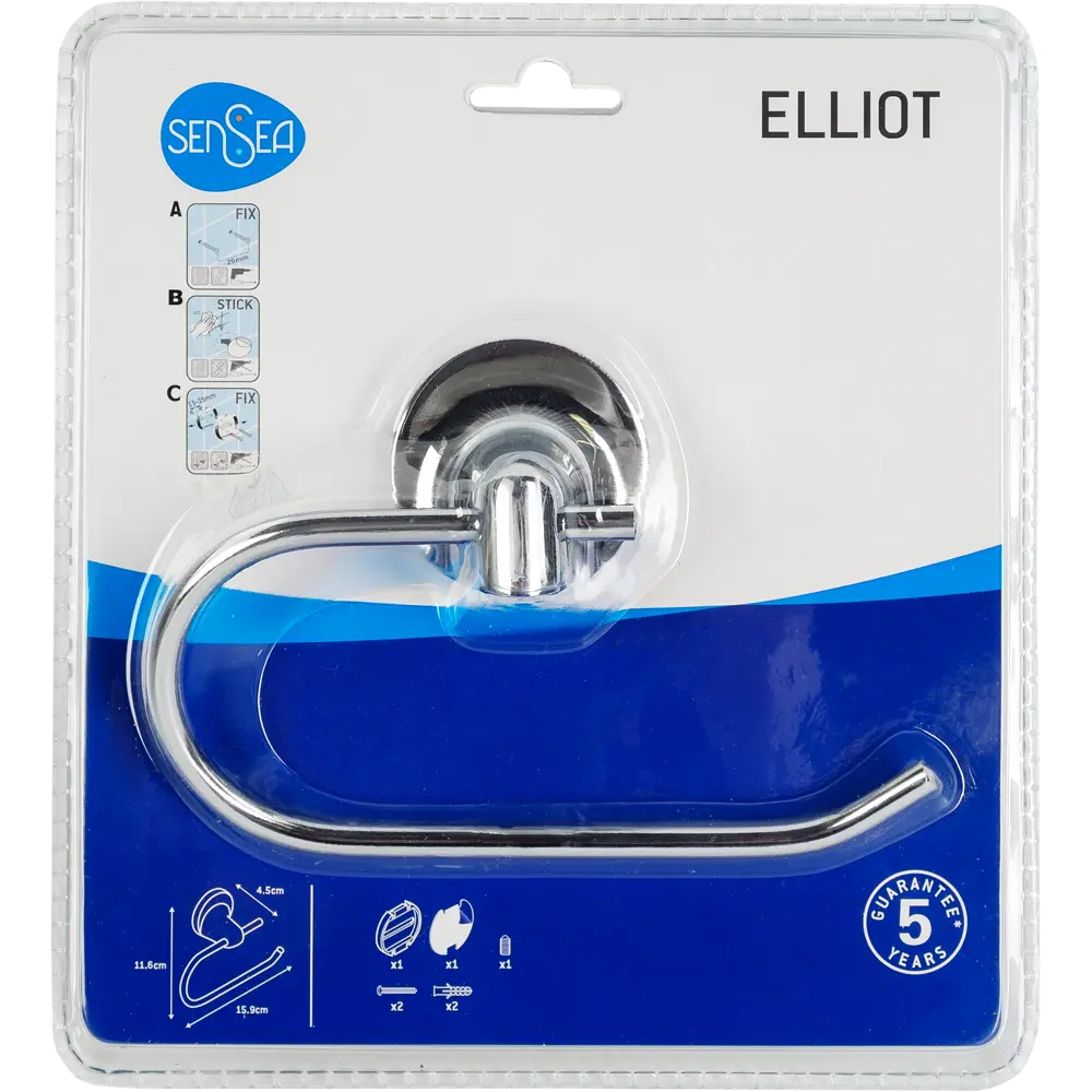Держатель для туалетной бумаги Sensea «Elliot» без крышки цвет хром 15405449 STLM-2022278 - Вид №2