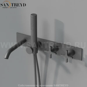 Встроенный смеситель AMEM324E MEMORY для ванны черный матовый