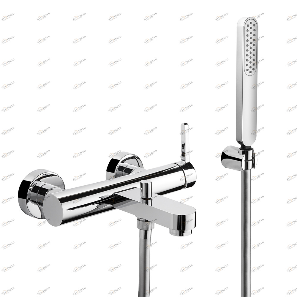 Полная ванна с фиксированным держателем для душа, гибким ПВХ и ручным душем из АБС-пластика. ERGO NEWFORM Италия 65840C