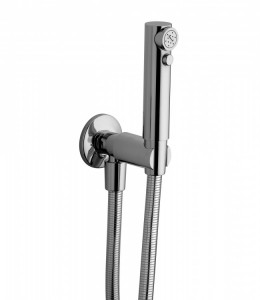 904 Круглый душевой набор-биде для унитаза с коленом для подачи воды и открытым краном. Bongio Wellness