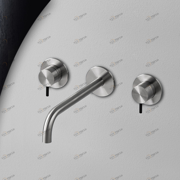 Смеситель для раковины сталь матовая с черной ручкой Toki Radomonte TKI29SCIL22